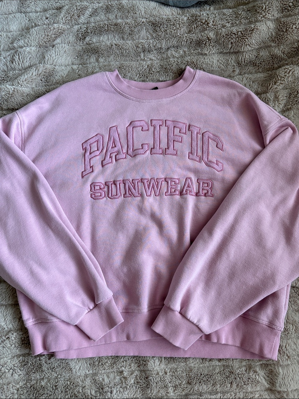 PacSun Pacific Sunwear Arch Crew Neck Sweatshirt Pink Crewneck Sweatshirt Size